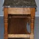 Victorian writing desk or console from 1880 in satin wood and marble.