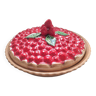 Strawberry pattern slip pie dish