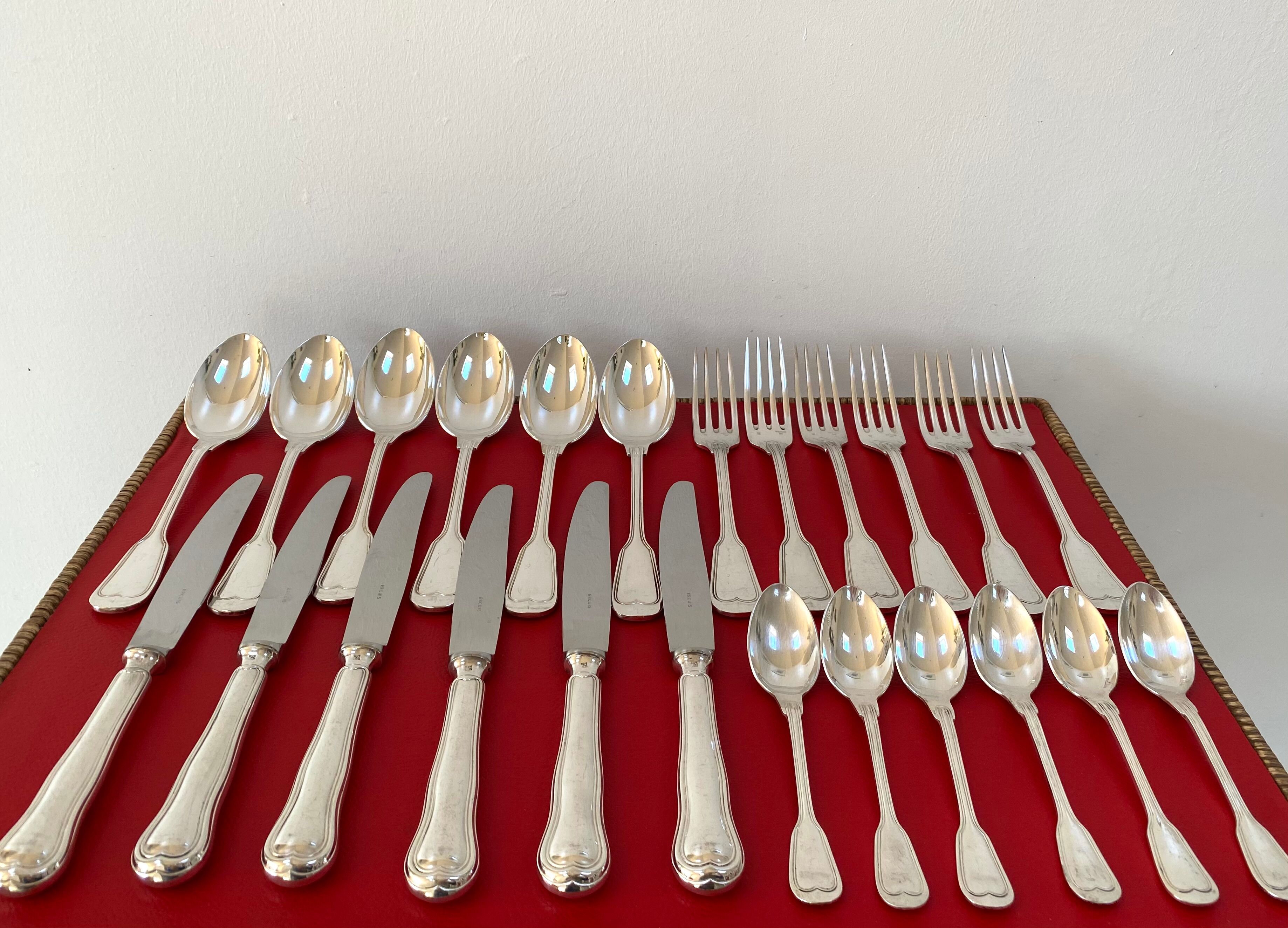 Ménagère Ercuis complete 6*4 silver metal cutlery