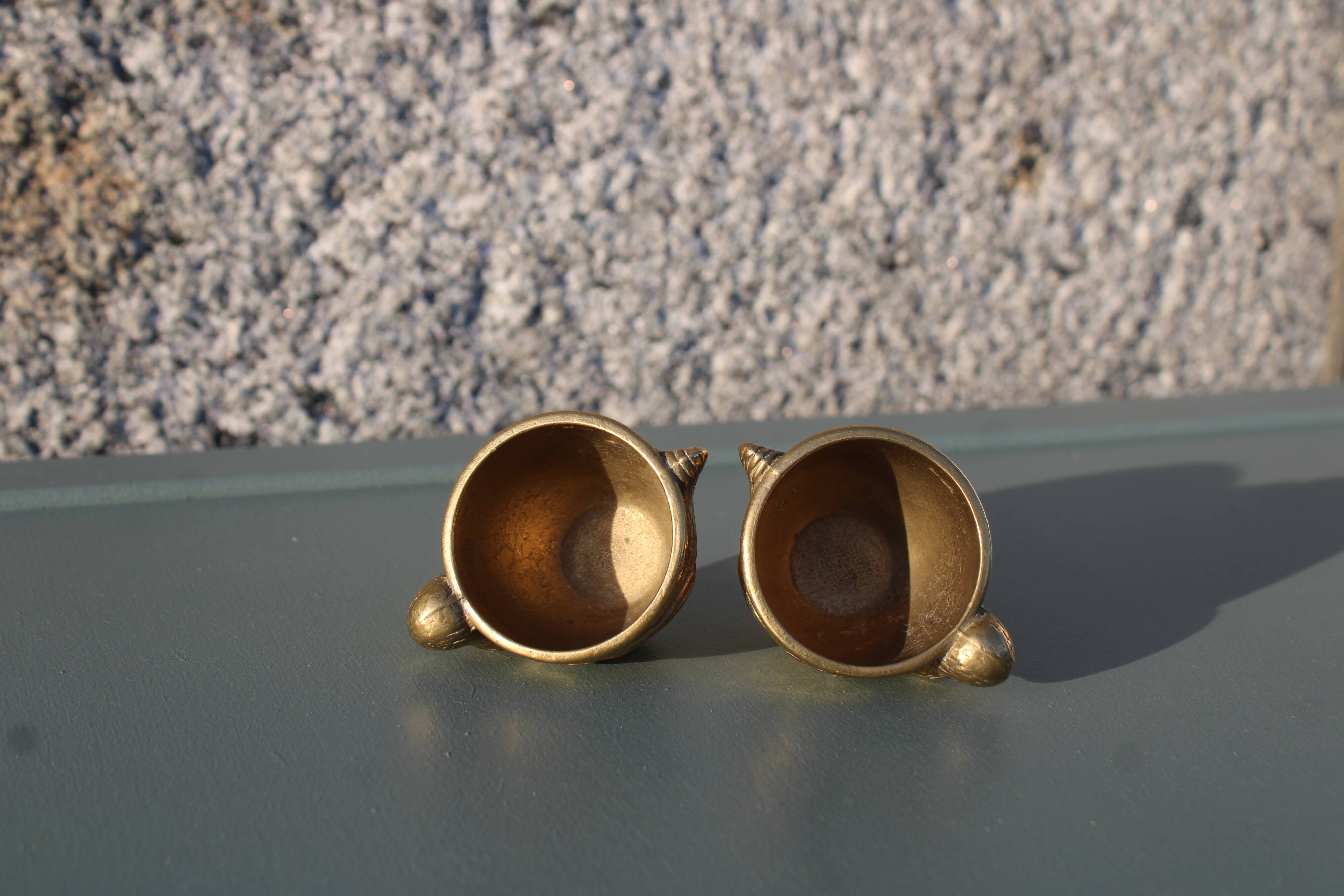 Paire de coquetier laiton