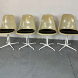 4 La Fonda fiberglass steel dining Chairs by Eames for Herman Miller