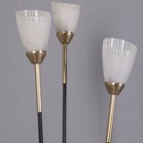 VINTAGE 1960S THREE-LIGHT GLASS FLOOR LAMP, ITALIAN DESIGN