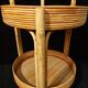 Round trolley with bamboo and rattan wheels
