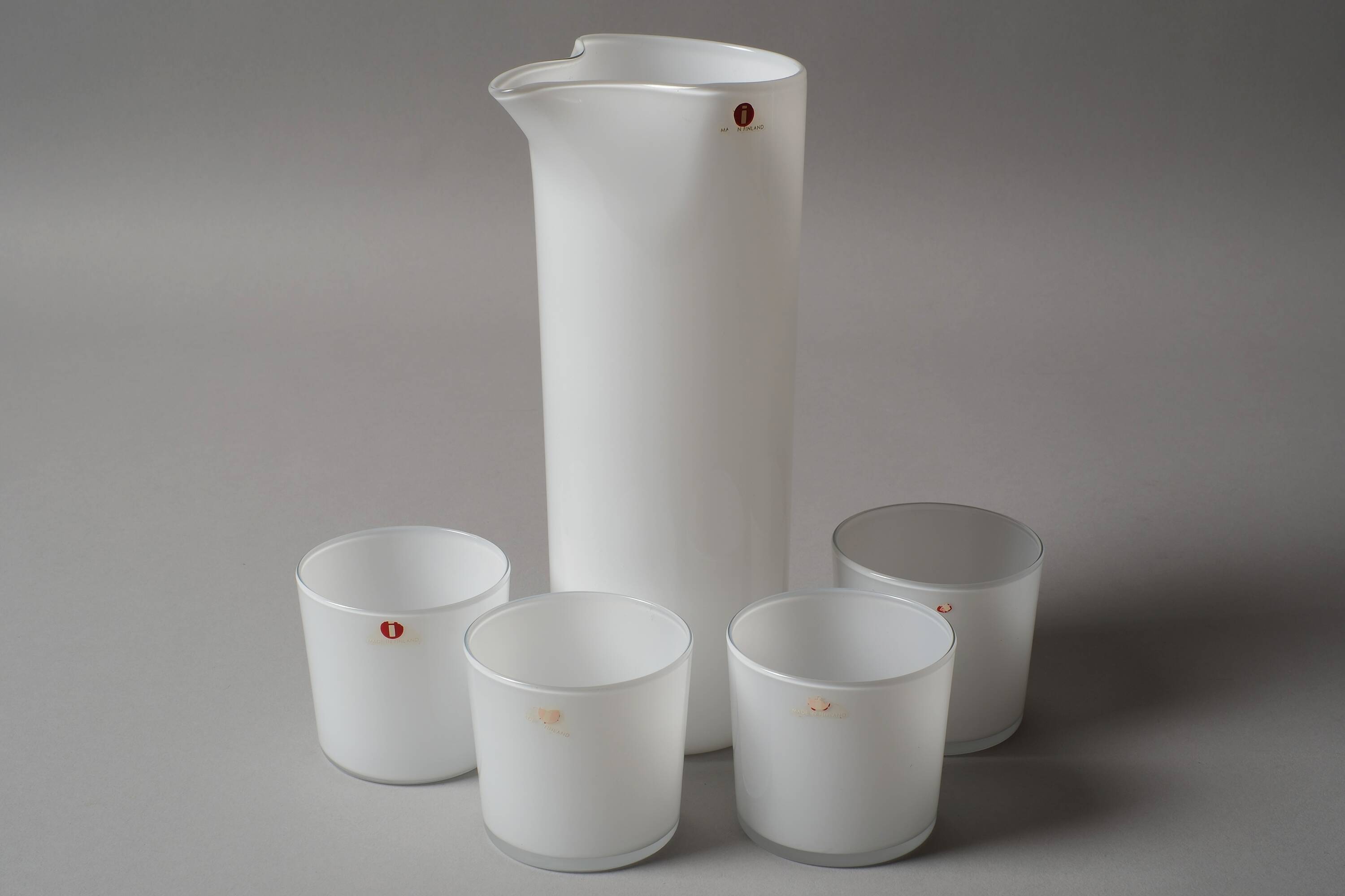 Iittala I-Lasi verre opalin blanc, Timo Sarpaneva, Finlande, années 1960