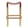 Contemporary kitchen stool, aged brass metal and cognac leather.