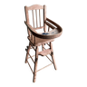 Doll's high chair in weathered wood