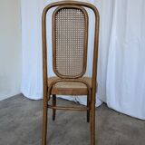 Vintage High Back Bentwood Cane Dining Chair / Thonet Style / Torn Seat