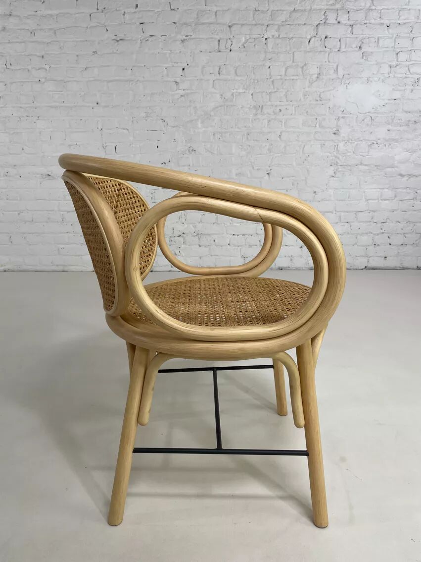 Fauteuil en rotin et cannage