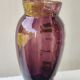 Vase en verre violet émaillé fleurs legras