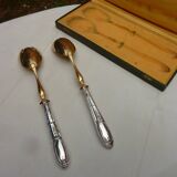 Filled silver salad serving cutlery, minerva hallmark