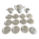 a vintage coffee or tea set in white porcelain with patterns and