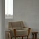 French Art Deco low stool with vintage upholstery made in the 1940s.