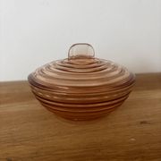 Sucrier en verre rose