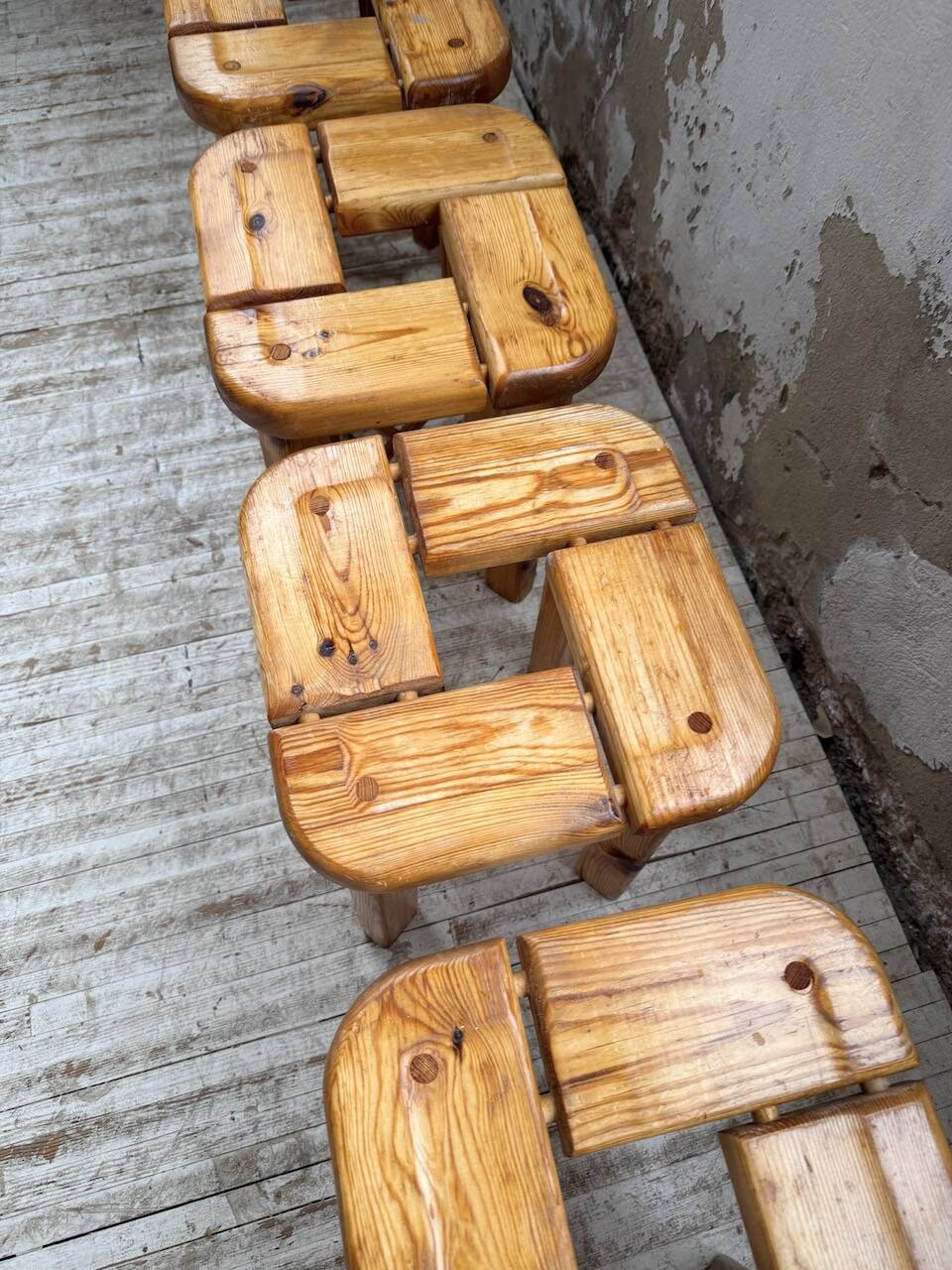 Set of 6 Olof Ottelin stools, Finland 1950.
