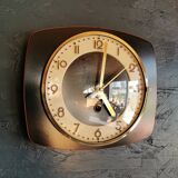 Vintage formica clock silent wall pendulum 60s "Black red"