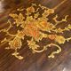 Bouillotte table pedestal table with marquetry decoration and bronze ornaments in the Louis style