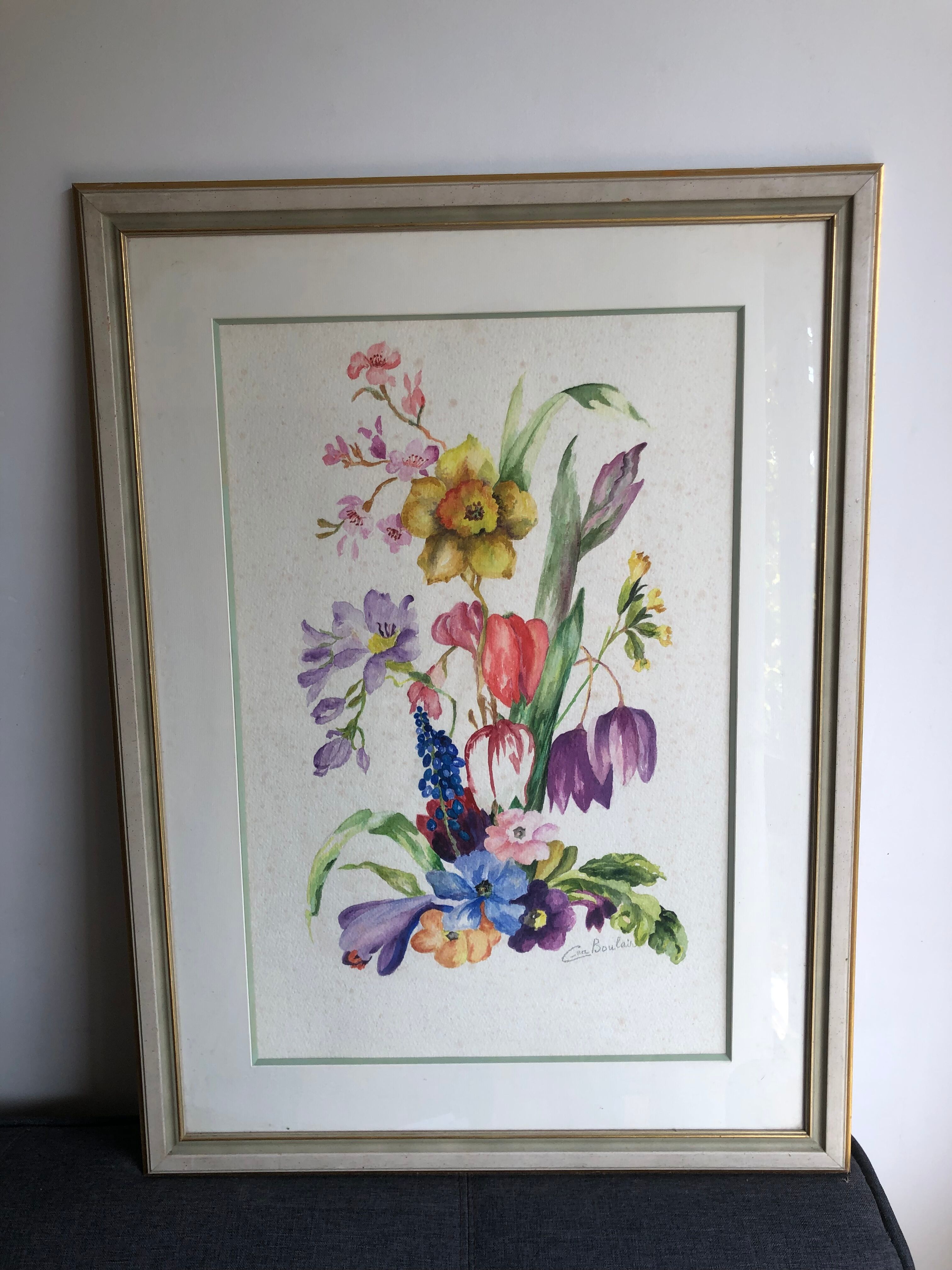 Aquarelle Fleurs de Boulait-Chausset