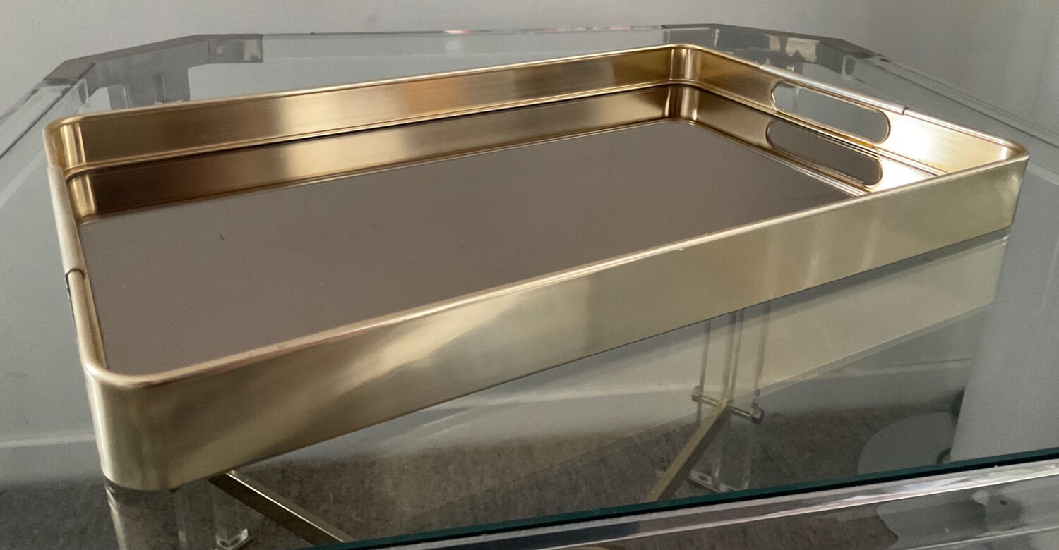 Vintage MB Italy tray in brass and mirror