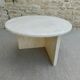 Side table, round travertine sofa end