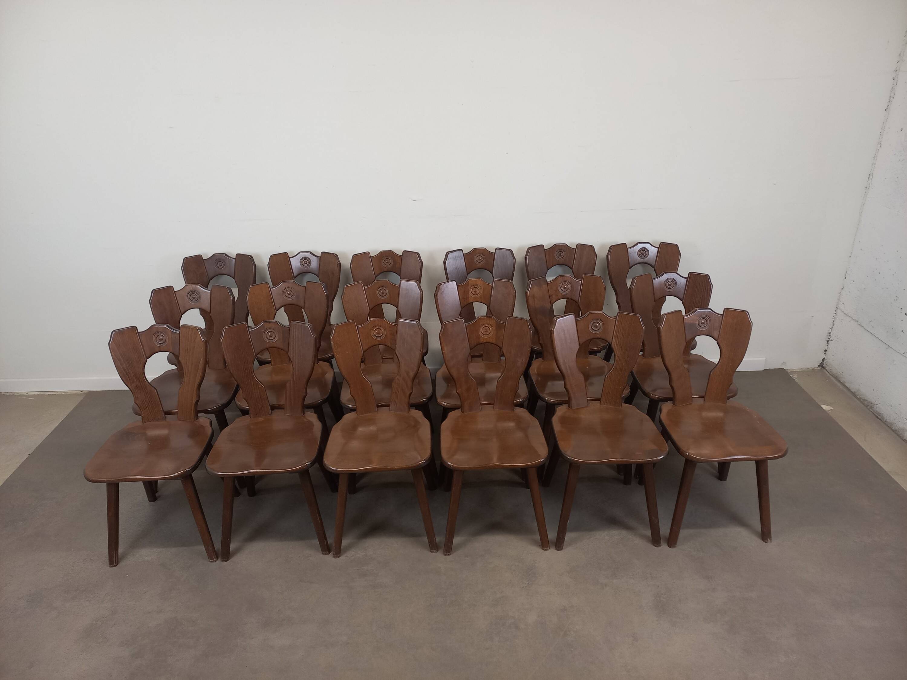 Set of 6 brutalist bistro chairs