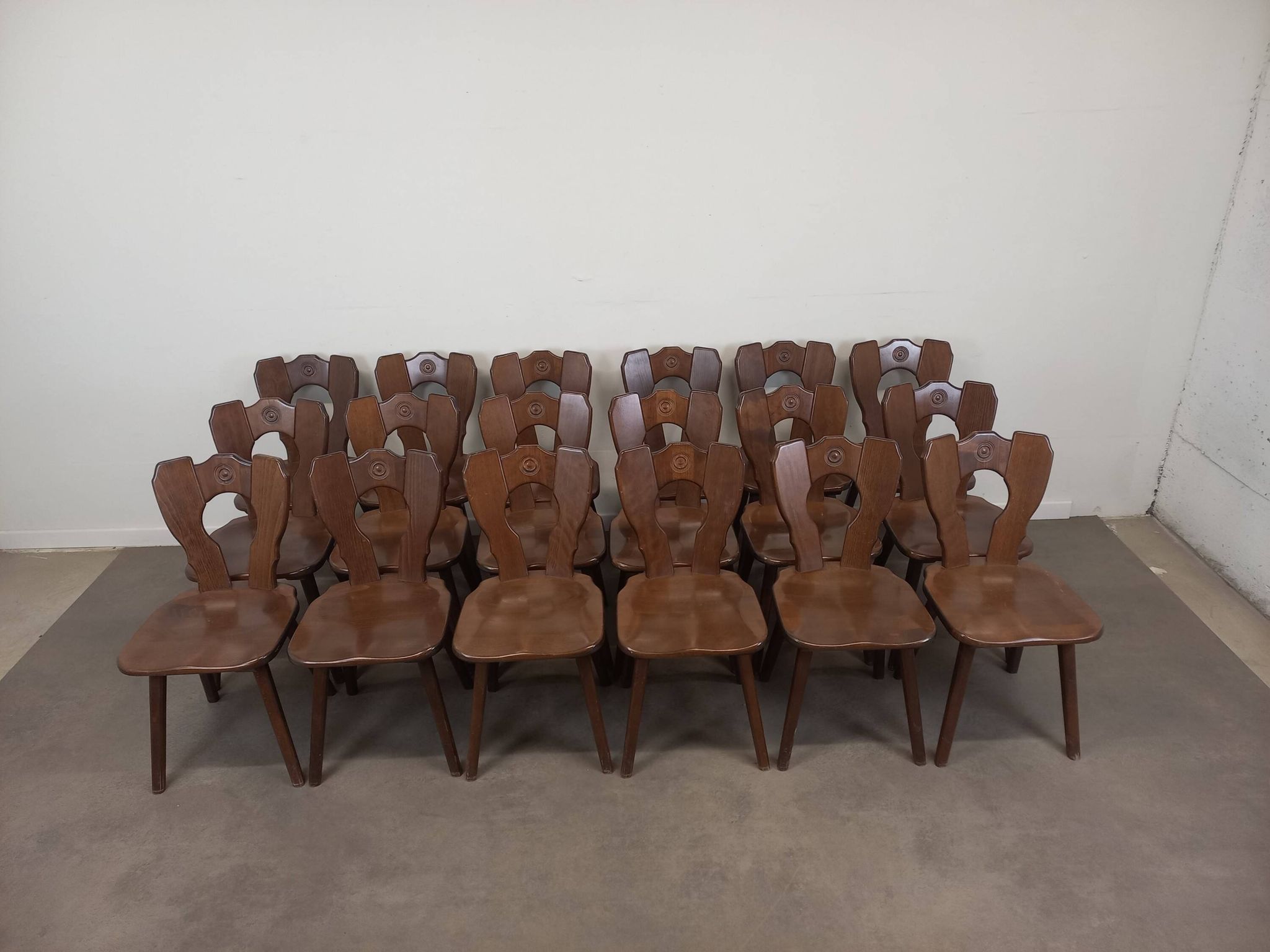 Set of 6 brutalist bistro chairs