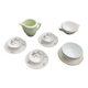 Coffee service, composed of 10 pieces, 3 cups and 3 saucers, a bowl, a saucer, vintage