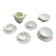 Coffee service, composed of 10 pieces, 3 cups and 3 saucers, a bowl, a saucer, vintage