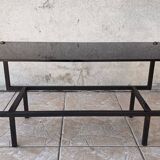 1950s metal and glass coffee table