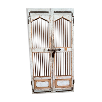 Art Deco patio door in Burmese teak with original patina.