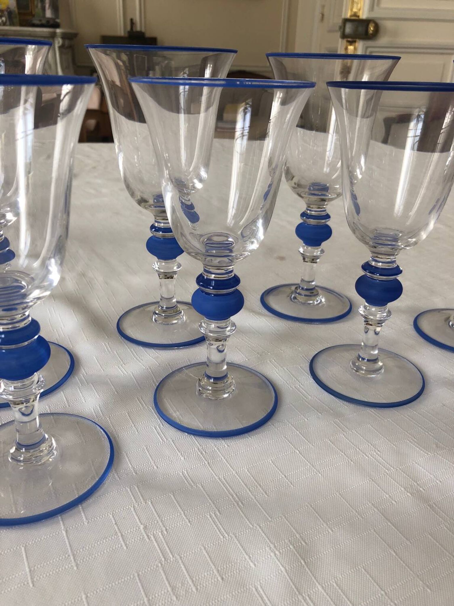 Set of 7 Paco Rabanne stemmed glasses