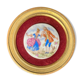 Old miniature frame scene gallant porcelain XXth century