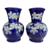Pair of vintage stamped stoneware vases