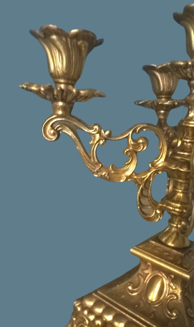 Chandelier five lights quadripod in golden regulator ~ late nineteenth