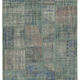 Hand-knotted oriental vintage 176 cm x 244 cm blue patchwork carpet