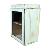 Wall display case - old art deco clock box in burmese teak