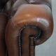 Dark brown English cowhide leather chesterfield armchair