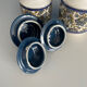 Pot a épices rangement bleu vintage