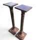 Pair of old fluted wooden pedestals