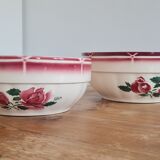 Pair of vintage earthenware salad bowls