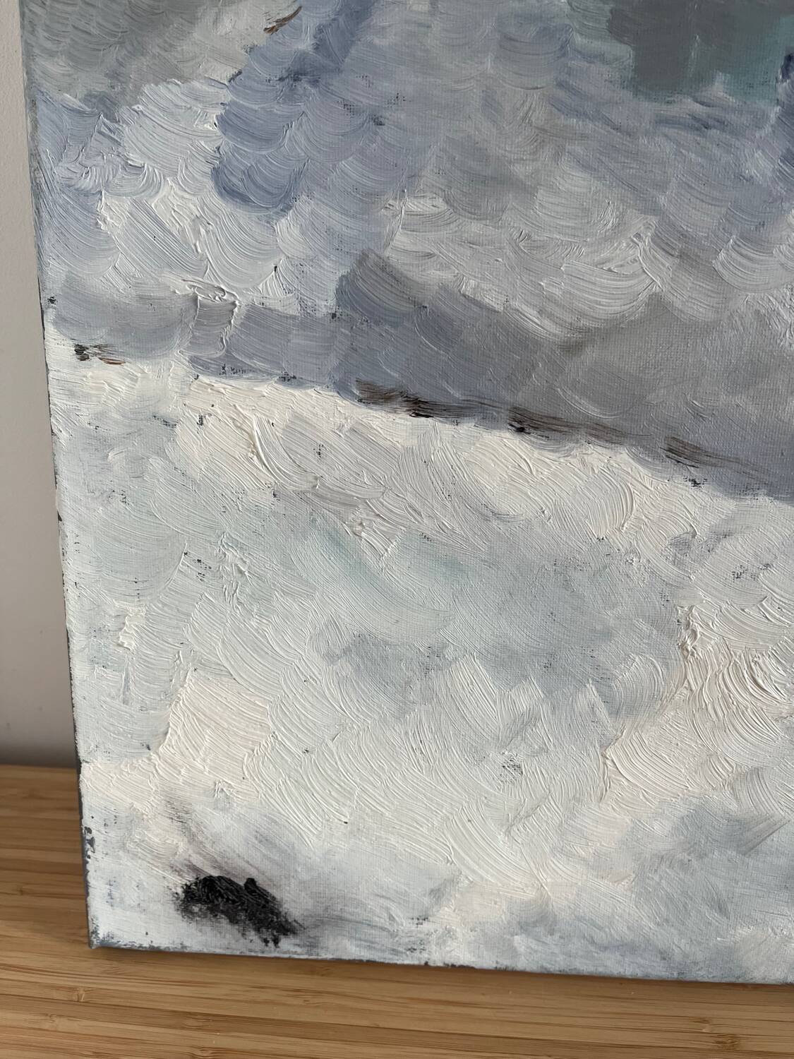 The snow - landscape, oil on canvas