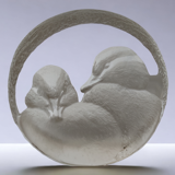 Vintage mats jonasson crystal sculpture - duck paperweight made in sweden