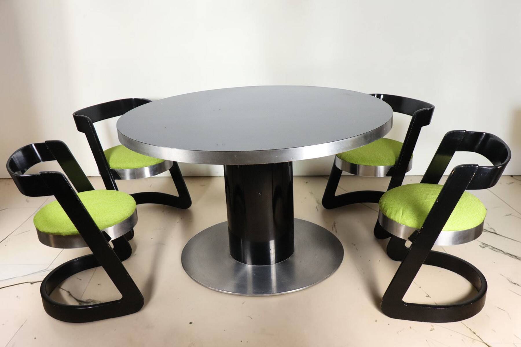 Dining room set Willy Rizzo – Table & Chairs – 1970s