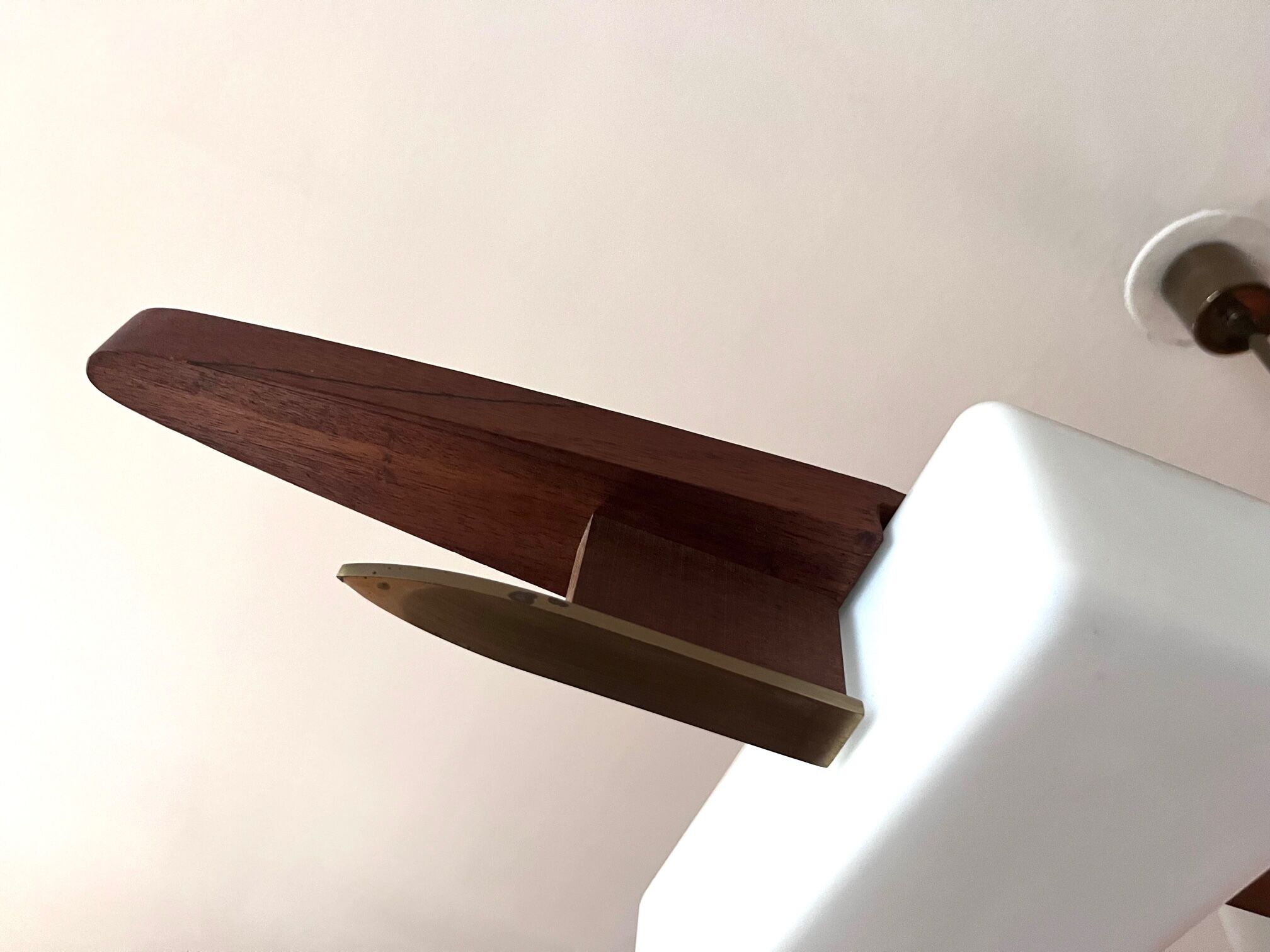 Lunel chandelier brass and rosewood