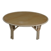 Table basse ronde en rotin 1960
