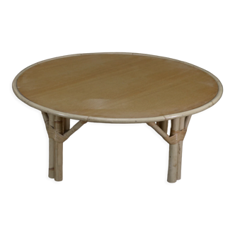 Round rattan coffee table 1960