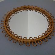 Small filigree Italian bamboo mirror, 1950s