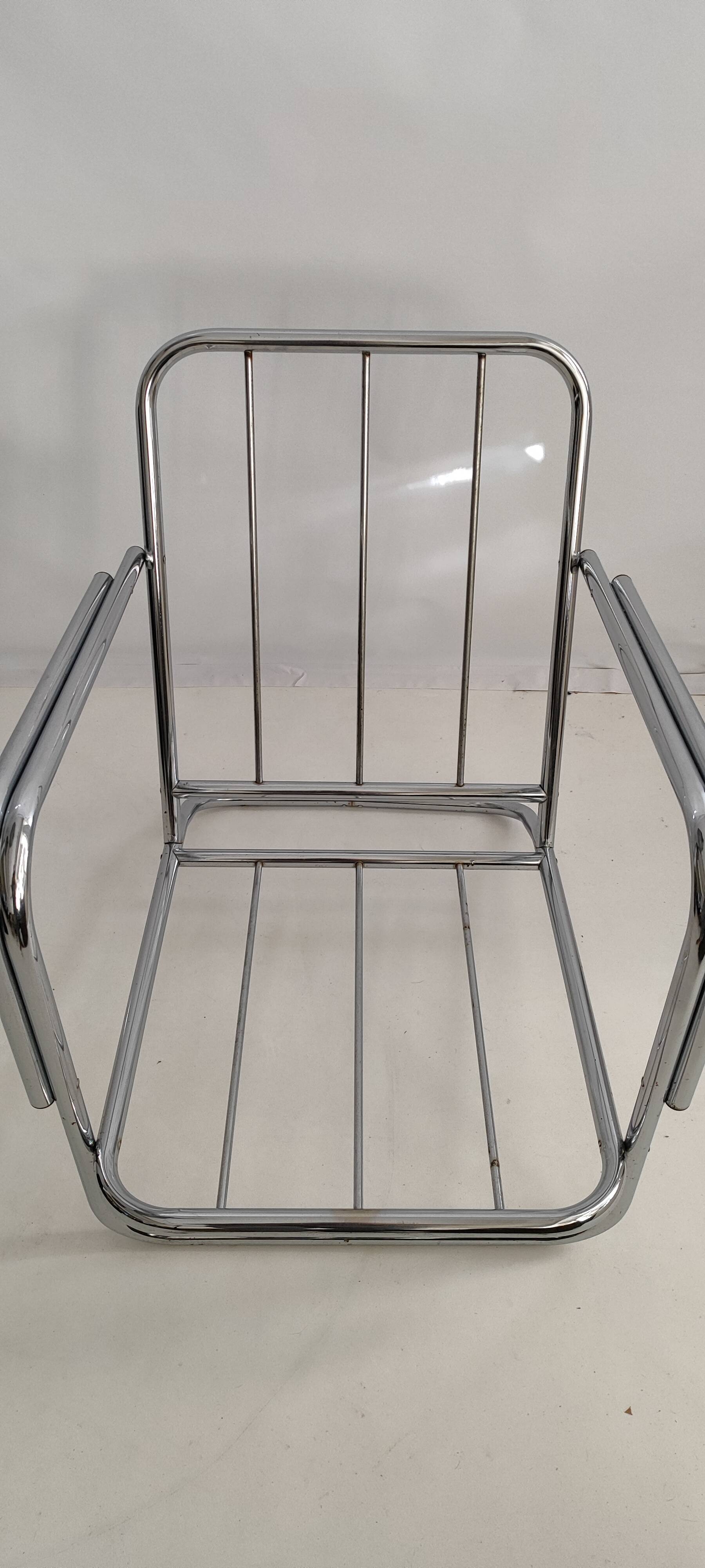 Fauteuil Art Déco en tube d'acier dans le goût de Gilbert Rhode Troy Sunshade, 1930