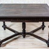 Antique Rectangular Oak Dining Table, 1890s