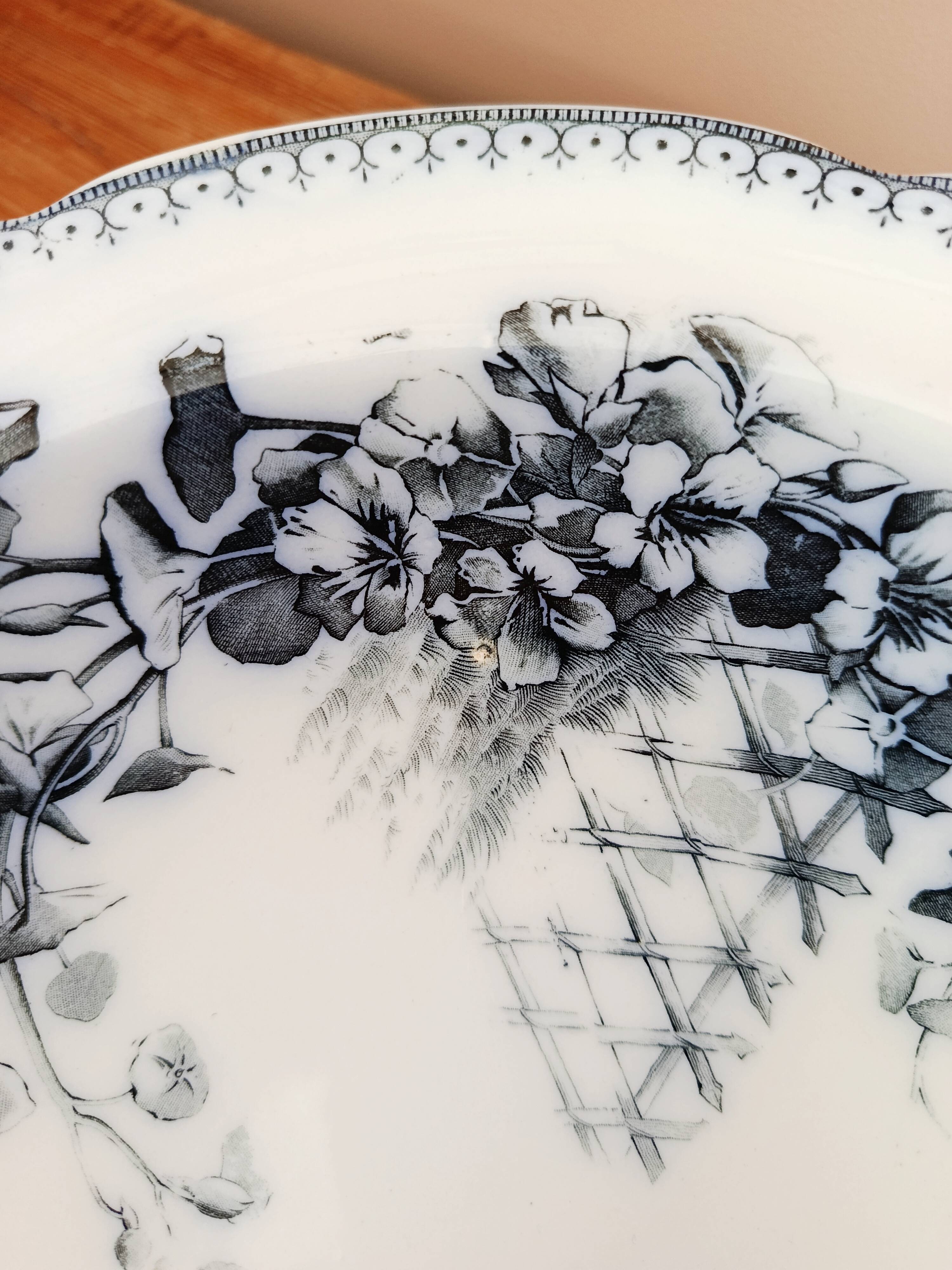 Bowl, earthenware salad bowl from Petrus Regout, Malaga.