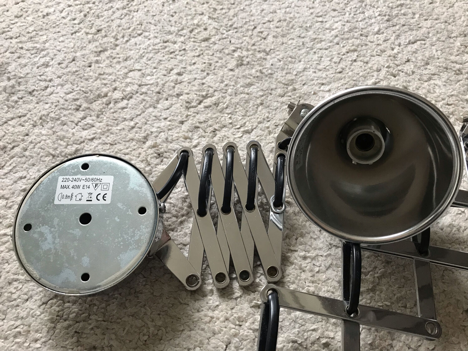 Stainless steel articulated wall lamps